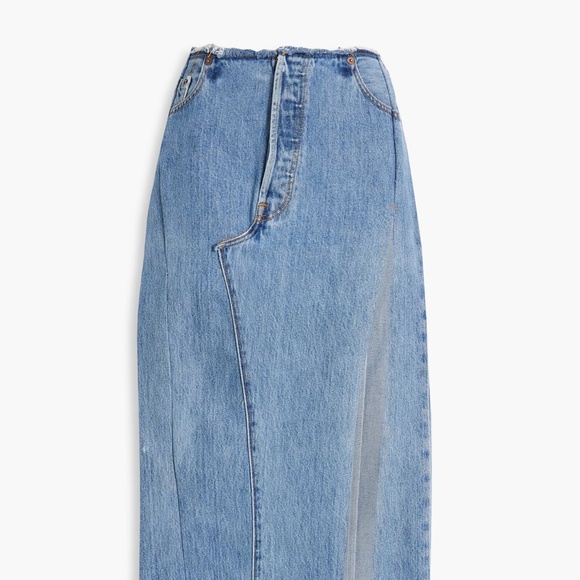 Vintage EB Denim Robi frayed denim midi skirt sz 25 NWT $450 - Picture 4 of 16